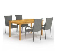 CKioict Set di mobili da giardino da balcone, 5 pezzi, colore grigio, per terrazze, balconi, giardini