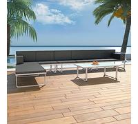 CKioict Set di mobili da giardino in alluminio, colore nero, ideale per giardini, prati, terrazze