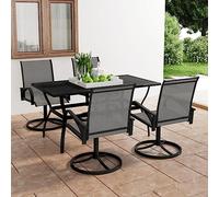 CKioict Set di mobili da giardino per balcone, mobili da giardino, 5 pezzi, textilene e acciaio, ideale per giardini, prati, terrazze