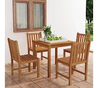 CKioict Set di mobili da giardino, set da 5 pezzi, in legno massiccio, teak, ideale per giardini, prati, terrazze