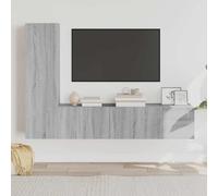 CKioict Set Mobili Porta TV 3 pz Grigio Sonoma in Legno Multistrato con Design a Parete e Ampio Spazio Portaoggetti per Soggiorno Moderno e Funzionale Arredamento Casa