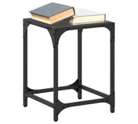 CKioict Tavolini da caffè con piano in vetro, 2 pezzi, nero, tavolo da soggiorno per interni, sala da pranzo, 30 x 30 x 40 cm, acciaio