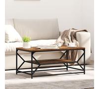 CKioict Tavolino da Caffè in Legno Riciclato Stile Industriale 90x50x40 cm con Ripiano Sottostante per Soggiorno Moderno e Funzionale Design Rustico Opaco Materiale Resistente