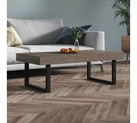 CKioict Tavolino da Salotto Grigio e Nero 120x60x40 cm in MDF e Ferro con Struttura Robusta e Design Moderno per Arredamento Soggiorno