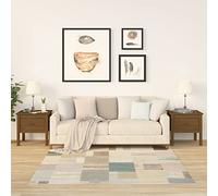 CKioict Tavolino da salotto in legno massello, per soggiorno, camera da letto, balcone, 2 pezzi, 50 x 50 x 49 cm, colore marrone miele