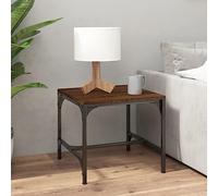 CKioict Tavolino da Salotto Rovere Marrone 40x40x35cm Legno Multistrato con Struttura in Acciaio e Gambe Regolabili per Interni Moderni Design Industriale Resistente e Stabile