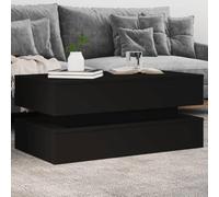 CKioict Tavolino da Soggiorno Moderno con Luci LED RGB Nero 90x50x40 cm in Legno Multistrato Resistente per Illuminazione Decorativa e Appoggio Stabile Ideale per Arredamento