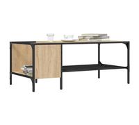 CKioict Tavolino Salotto con Ripiano Rovere Sonoma 100x51x40cm in Legno Multistrato e Metallo, Struttura Robusta e Stabile, Piano Spazioso per Bevande e Oggetti, Design Industriale,