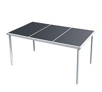 CKioict Tavolo da balcone per terrazze, mobili da giardino, tavolo da pranzo, 150 x 90 x 74 cm, nero, per giardini, prati, balconi