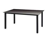 CKioict Tavolo da balcone per terrazze, mobili da giardino, tavolo da pranzo in vetro, alluminio, 150 x 90 x 74 cm, nero, per giardini, prati, balconi