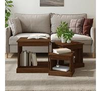 CKioict Tavolo da gioco Tavolino Piccolo Salotto Tavolino Soggiorno Tavolini Impilabili 3 pz Rovere Marrone in Legno MultistratoAdatto per Soggiorno Camera da Letto Cucina