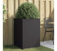 CKioict Vaso per fiori nero, per esterni, per interni, giardino, 52 x 48 x 75 cm, in acciaio