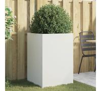 CKioict Vaso per piante bianco, per terrazze, giardino, 52 x 48 x 75 cm, in acciaio