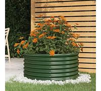 CKioict Vaso per piante in acciaio verniciato a polvere, per esterni, per giardino, terrazza, 80 x 80 x 36 cm, verde