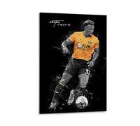 ckklik Adama Traore - Poster artistico da parete, motivo: calciatore, decorazione sportiva per la casa, regalo unico per i tifosi nero e arancione, design moderno da parete, idea regalo, 50,8 x 76,2