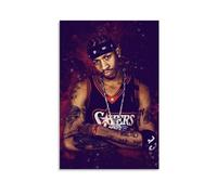 ckklik Poster artistico da parete con stella del basket, stampa artistica urbana, cultura hip hop, decorazione artistica unica per la casa, per fan dello sport, regalo vibrante per soggiorno, 61 x
