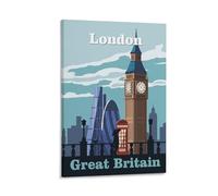 ckklik Poster con stampa artistica di Londra, paesaggio urbano, decorazione da parete, Big Ben e architettura moderna, opera d'arte vintage da viaggio per casa e ufficio, idea regalo, 50,8 x 76,2 cm
