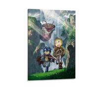 ckklik Poster fantasy a tema anime, decorazione da parete per la camera dei bambini, stampa con paesaggio magico, idea regalo unica per i fan, illustrazione colorata, personaggi stravaganti, scena