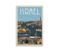 ckklik Poster vintage di Israele con stampa artistica da parete di Gerusalemme, decorazione per la casa, paesaggio urbano, illustrazione, decorazione culturale, regalo per viaggiatori, arte per