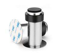 CKLHCFF Fermaporta in acciaio inox, fermaporta da parete con gomma, senza foratura, autoadesivo, per tutti i pavimenti duri, per la protezione di pareti e mobili argento (8 cm)