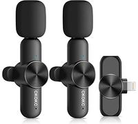 CKOKC Microfono Wireless per iPhone iPad, Microfono Lavalier Wireless per registrare, Microfoni Wireless Professionali per YouTube/Streaming/Vlog/Facebook