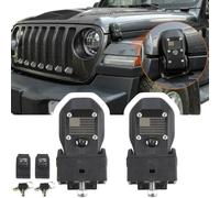CKPEOR Kit Chiusura Cofano in Alluminio, Kit Chiusura Cofano con Chiave antifurto per Jeep Wrangler JL JLU 2018-2023 e Jeep Gladiator JT 2020+,American Flag