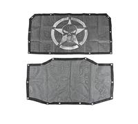 CKPEOR Parasole Superiore, Copertura Parasole in Rete, Schermo Bikini Anteriore e Posteriore bloccante UV per Jeep Wrangler JL JLU 2018-2022, Poliestere Resistente,Skull