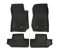 CKPEOR Tappetini compatibili con Jeep Wrangler JK JKU 2 Porte 2014-2018, all Weather Front & Rear TPE Slush Floor Line