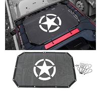 CKPEOR Tenda da Sole in Rete, Copertura Superiore del Bikini per Jeep Wrangler JK JKU Unlimited 2007-2018, Poliestere Resistente, Protezione UV, Cinque Stelle,2 Doors