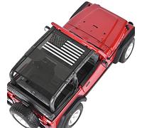 CKPEOR Tenda da Sole in Rete, Copertura Superiore per Parasole per Schermo Parasole UV a Figura Intera per Jeep Wrangler TJ YJ 1987-2006 2 Porte,Black And White American Flag