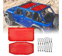 CKPEOR Tendalino Parasole Superiore, Copertura Parasole in Rete, Schermo Bikini Anti-UV per Jeep Wrangler JL e JLU 2007-2018 4 Porte 2018-2022, Poliestere Resistente,Rosso