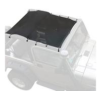 CKPEOR Top Parasole Mesh Parasole Copertura Soft Top Anteriore Posteriore Protezione UV per Jeep Wrangler TJ 1997-2006 2 Accessori per Porte, Parasole in Rete a Tutta Lunghezza,Nero