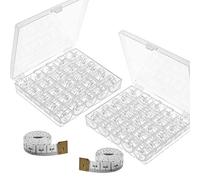 CKPSMS Brand - #KP-19038 - Bobine per macchina da cucire con custodia, compatibili con Brother Singer Janome Kenmore Babylock White+ (50 pezzi+2 nastri di misurazione)
