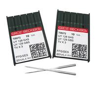 ckpsms Groz-Beckert UYX128GAS - Aghi per punto copertura, in scatola di plastica trasparente, 20 pezzi, compatibili con Brother Juki Yamato Pegasus (20 pezzi, Groz-Beckert-UYX128GAS 10/70)