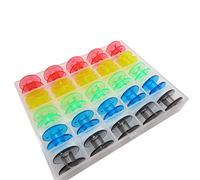 ckpsms Marca -# 2518P SA156 X52800150 Bobine in PLASTICA Adatto per Brother Viking Singer Class 15 (2518P 25PCS Color+Box)