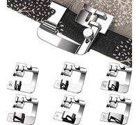 CKPSMS Marca - KP-19051 - Set di 6 piedini per orlo arrotolato (0,95 cm, 1,27 cm, 1,5 cm, 1,9 cm, 1,9 cm, 2,5 cm), regolabili per Singer, Brother, Janome (6 misure di piede per orlo arrotolato)