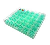 CKPSMS Marchio: #4123078-45 rocchetti verdi trasparenti adatti per Viking Husqvarna gruppo 5 6 7 e cucito bianco a casa (36 pezzi + scatola)