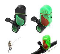 CKryzillix Cithway Clip-On Strike Alert Fish Bite Alarm，Fishing Bites Alarm with Sound Light，Upgrade Sensitive Sound Tip-Up Fish Alarms，for Daytime Night Fishing (Green+Black)