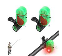 CKryzillix Cithway Clip-On Strike Alert Fish Bite Alarm，Fishing Bites Alarm with Sound Light，Upgrade Sensitive Sound Tip-Up Fish Alarms，for Daytime Night Fishing (2pcs*Green)