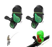 CKryzillix Cithway Clip-On Strike Alert Fish Bite Alarm,Fishing Bites Alarm with Sound Light,Upgrade Sensitive Sound Tip-Up Fish Alarms,for Daytime Night Fishing (2pcs*Black)