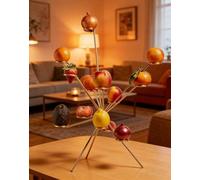 CKryzillix Exploding Fruit Bowl, 360° Floating Style Display Fruits, Creative Stainless Steel Fruit Bowl - Creative Home Decor Fruit Rack, Tiered Fruit Stand For Kitchen, Ventilation Keeps(Gold)