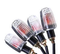 CKryzillix Frecce LED Moto, Frecce Moto 4pcs Universal Motorcycle Dire Signal Light Blinker Bulb 1 2 V 10W. Ambra(Clear Cover)