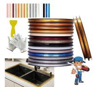 CKryzillix Self-Adhesive Gap Beautifying Tape, Ceramic Tile Gap Tape Caulk Strip, Self-Adhesive Gap Beautifying Tapes, for Bathtub Kitchen Sink Toilet Wall Edge(Gold*39.37in)