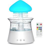 CKurityn Fungo Pioggia Nube Umidificatore Diffusore Goccia D'acqua Umidificatore con Telecomando Cascata Luce Fungo Umidificatore Suono Pioggia Umidificatore Rumore Bianco Umidificatore Camera Da