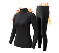 onvallaria Intimo Termico Lungo Johns per Donna, Set di Strati di Base Foderati in Pile, Top e Pantaloni per climi Freddi XS-4XL