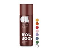 OSMOS LAC Bomboletta spray acrilica in molte tonalità RAL - Bomboletta spray da 400 ml perfetta per fai da te, Upcycling e altri lavori di verniciatura (RAL 3009 - rosso ossido)