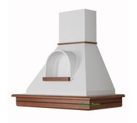 CL90-NBBnb52 Cappa STOCK cucina legno rustica 90 Noce biondo cono nicchia bianco