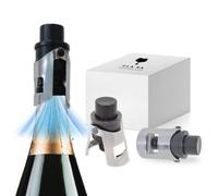 Cla.Ra 2 pezzi Tappo Vino Sottovuoto con Indicatore di Data - 2 Tappi Vino Sottovuoto per Aspirazione dell'Aria - Tappo con Pompa per Sottovuoto Compatibile con Tutte le Bottiglie di Vino e Champagne