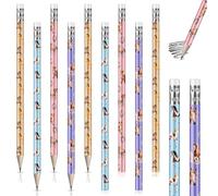 Clabby 12 Pezzi Matite a Forma di Cavallo Decorazione Cavallo Compleanno Matita con Gomma Regalo per Bambine Amanti per Iscrizione a Scuola Bomboniere per Compleanno, 4 Stile (12,Classico)