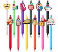 Clabby 12 Pezzi Penne Carine per Insegnanti Regali Divertenti per Insegnanti Penne a Sfera di Ringraziamento Articoli per Ufficio Scolastico Accessori per Cancelleria Colorati per Professore Natale